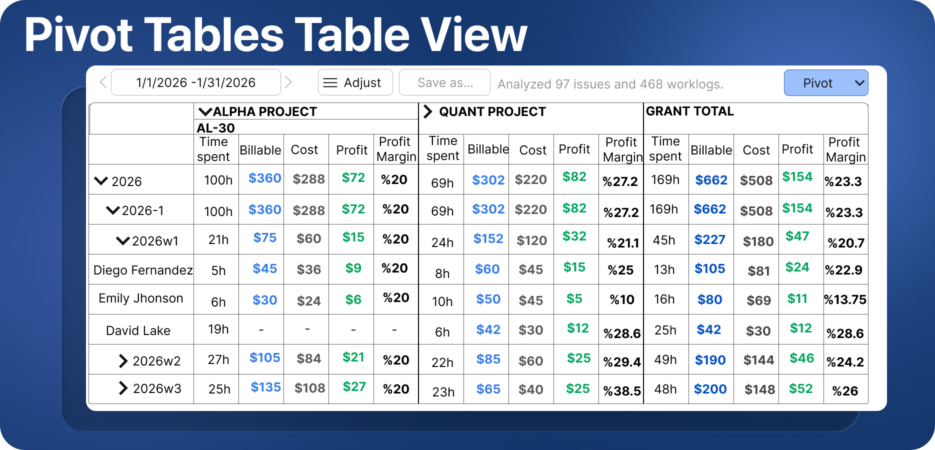 WorklogPRO - Timesheets and Cost Tracker for Jira screenshot 7